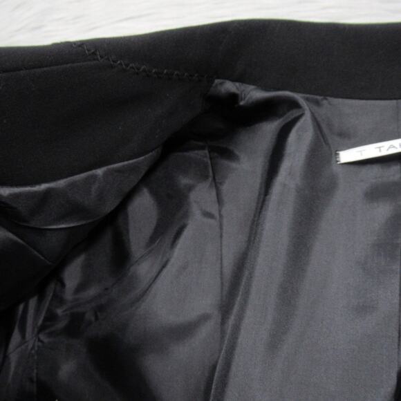 TAHARI Black Three-Button Zigzag Stitch Notch Collar Suit Jacket Blazer Size 14 - Picture 8 of 11